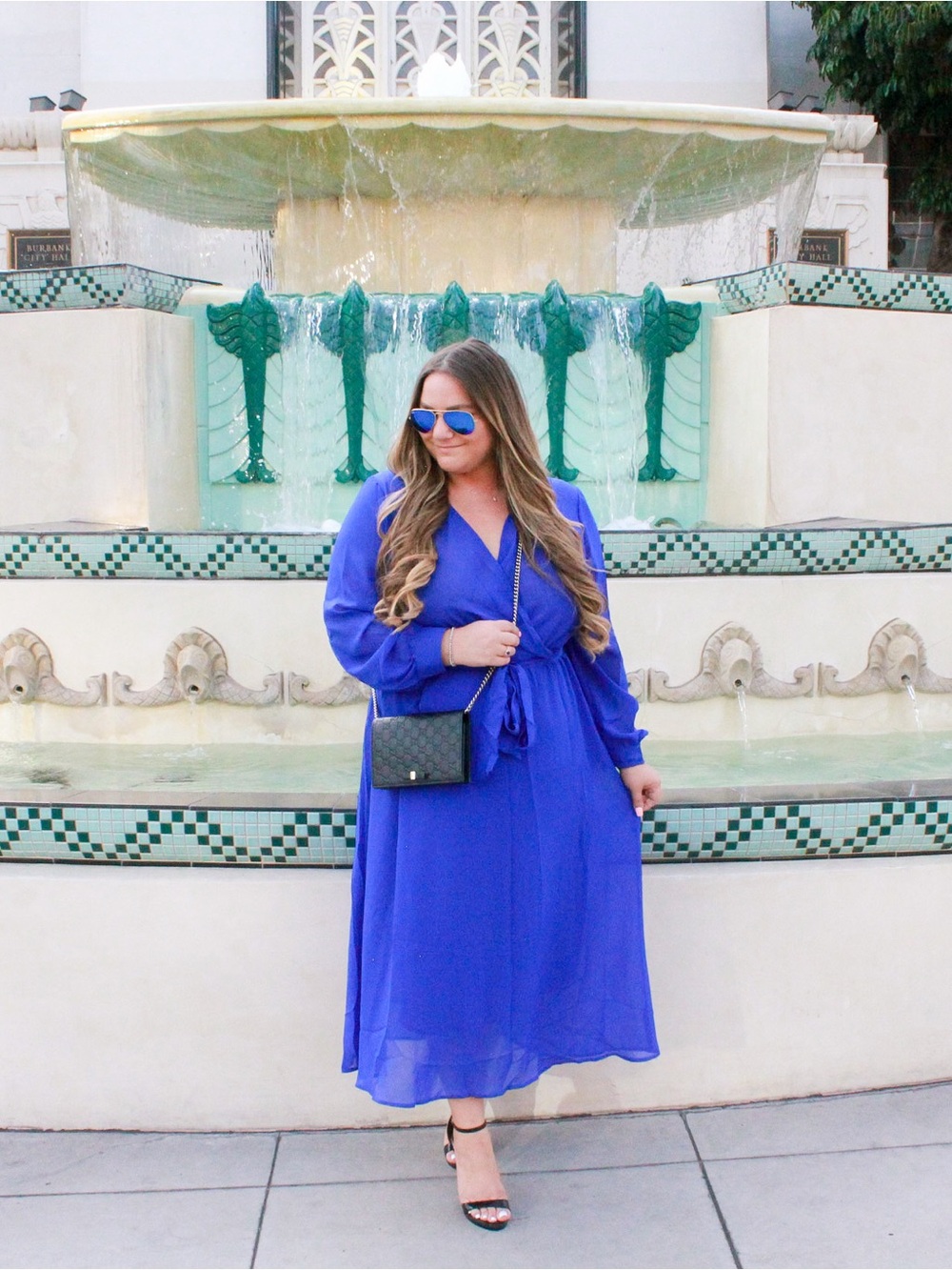 Cobalt Blue Long Sleeve  Maxi Dress